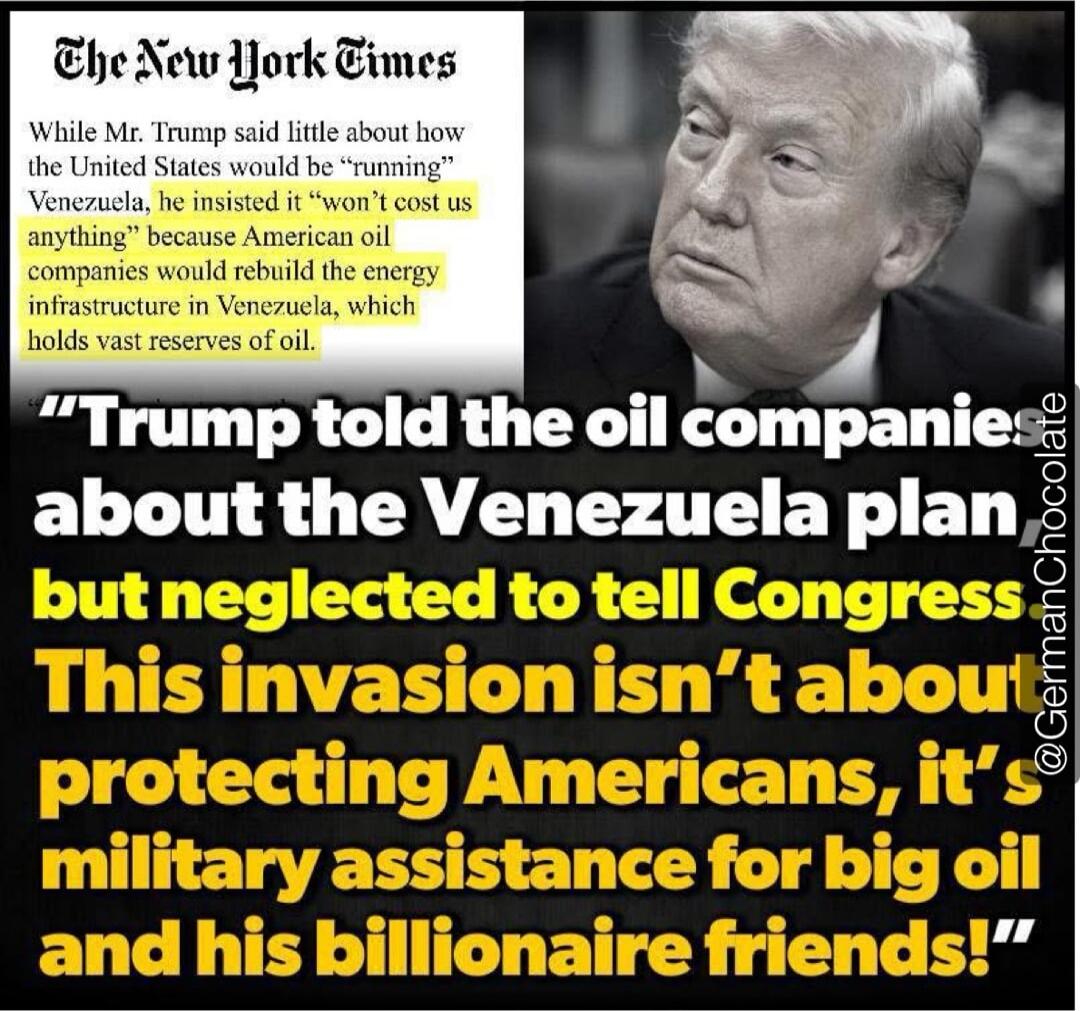 [The New York Times] While [the president] said little about how the United States would be 'running' Venezuela, he insisted it 'won’t cost us anything' because American oil companies would rebuild the energy infrastructure in Venezuela, which holds vast reserves of oil. 