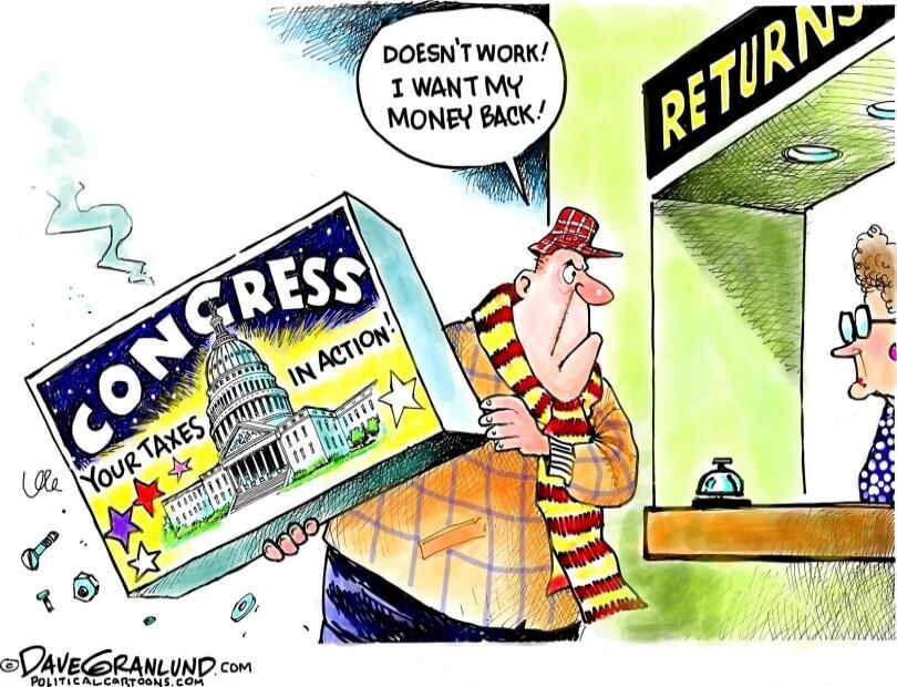 DOESN'T WORK! I WANT MY MONEY BACK! CONGRESS YOUR TAXES IN ACTION!