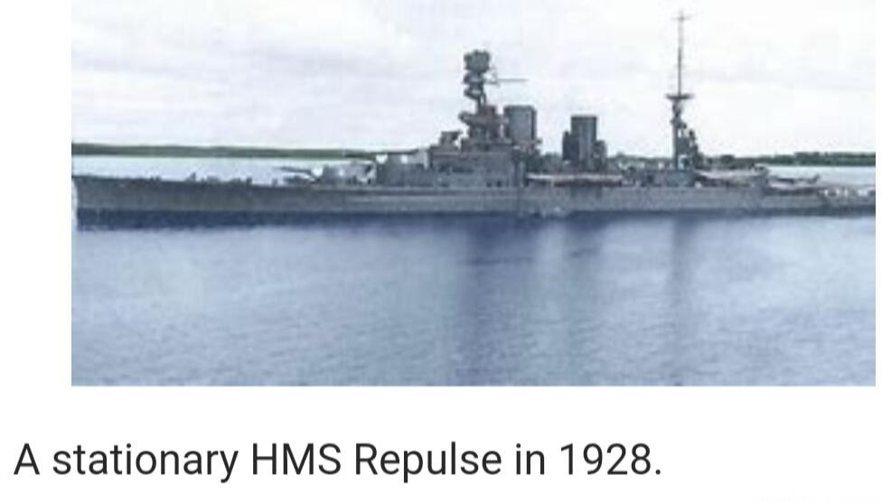A stationary HMS Repulse in 1928.