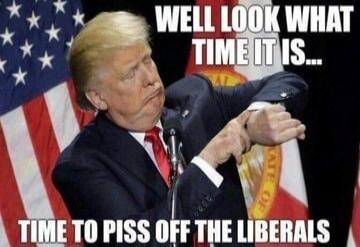 WELL LOOK WHAT TIME IT IS... TIME TO PISS OFF THE LIBERALS