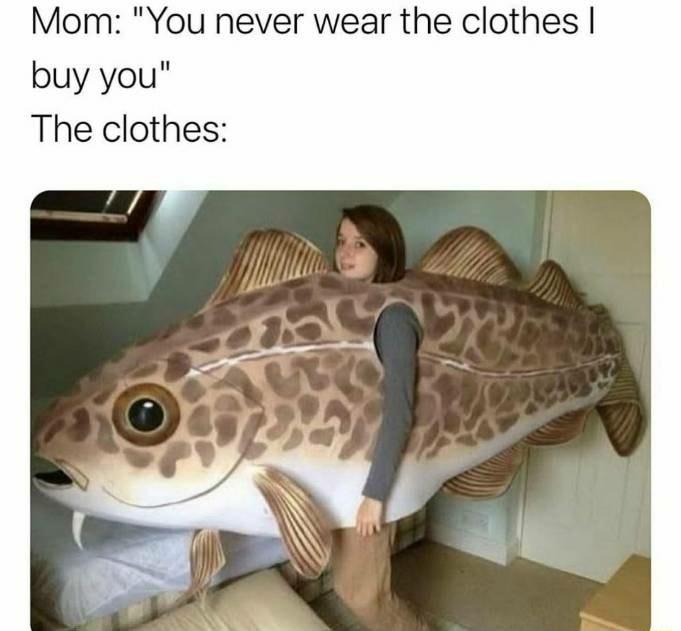 Mom never wear the clothes buy you The clothes