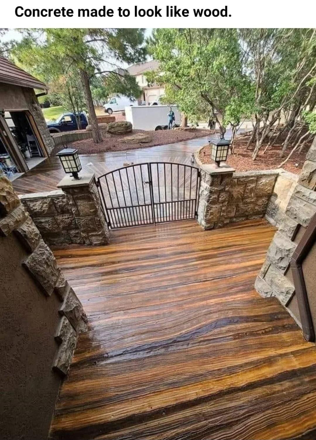 Concrete made to look like wood