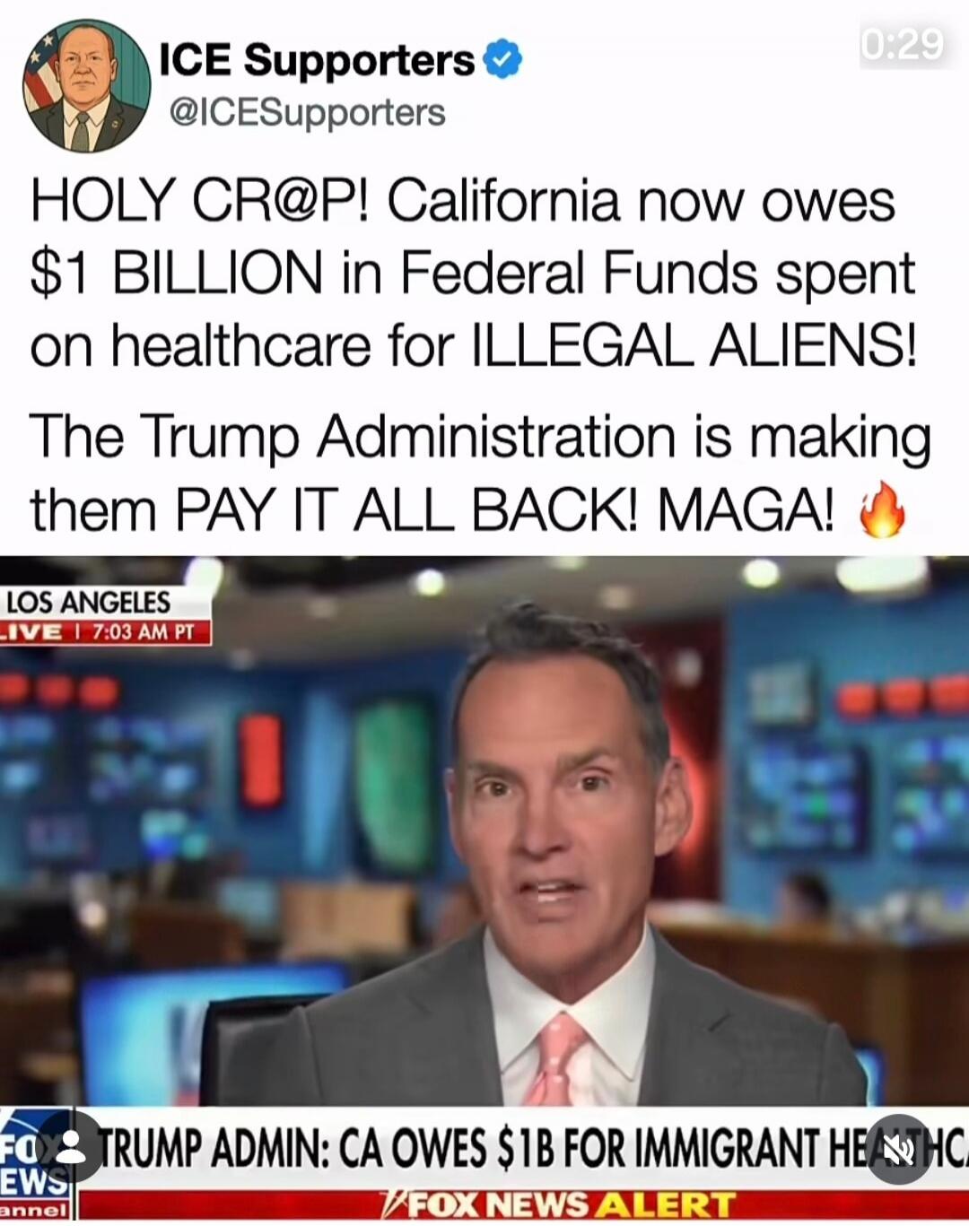 HOLY CR@P! California now owes $1 BILLION in Federal Funds spent on healthcare for ILLEGAL ALIENS! The Trump Administration is making them PAY IT ALL BACK! MAGA! 🔥