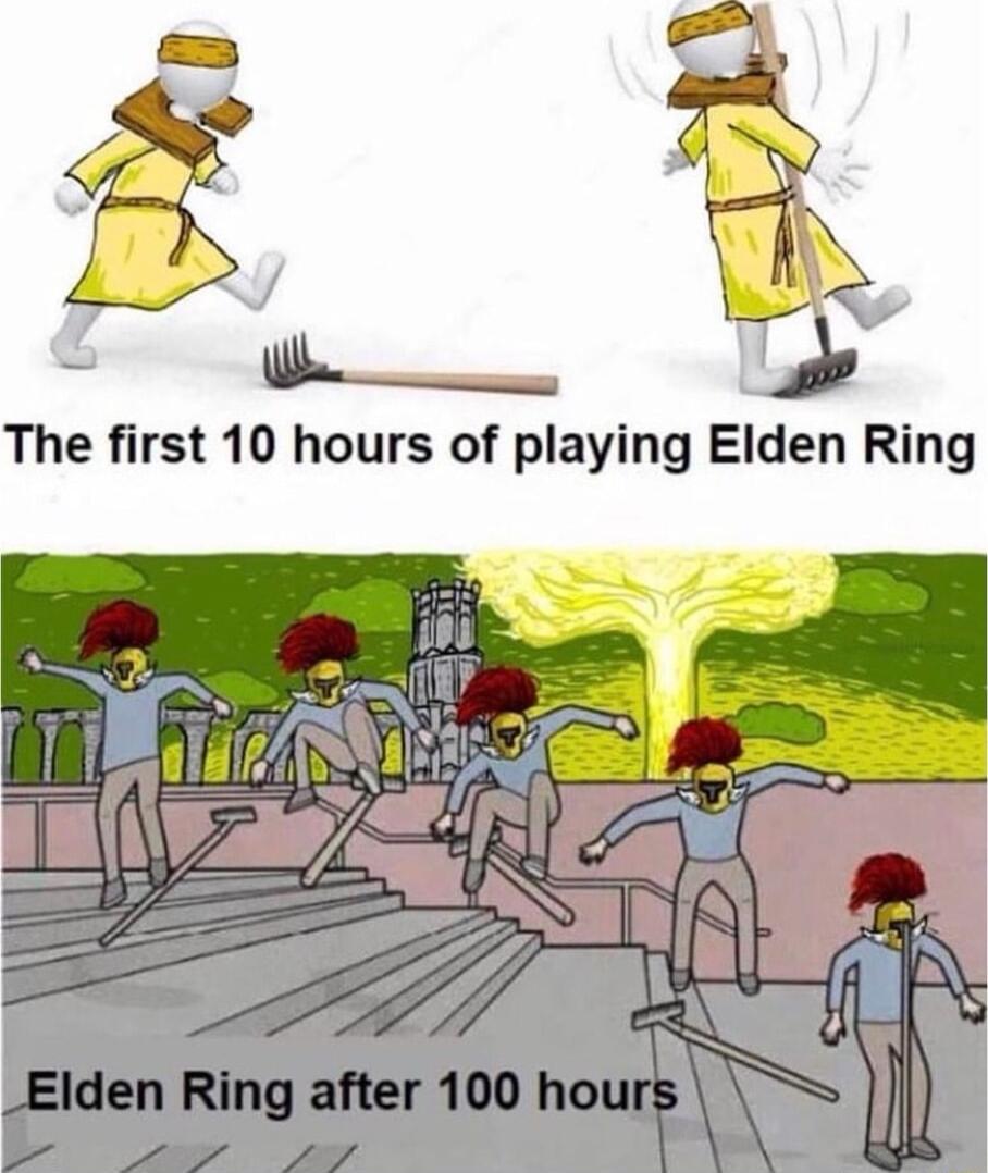 p The first 10 hours of playing Elden Ring _Elden Ring after 100 hours Ly A