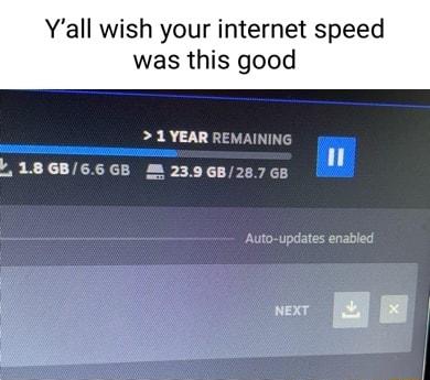 Yall wish your internet speed was this good 1 YEAR 186GB66GE M 23968287G ipdates enabled o W