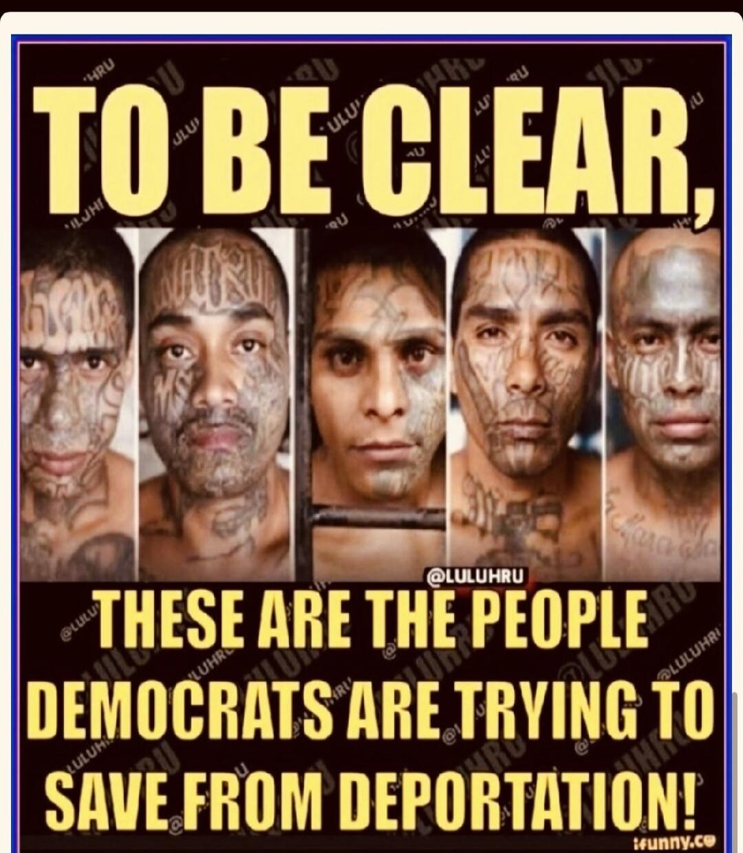 TO BE CLEAR, THESE ARE THE PEOPLE DEMOCRATS ARE TRYING TO SAVE FROM DEPORTATION!