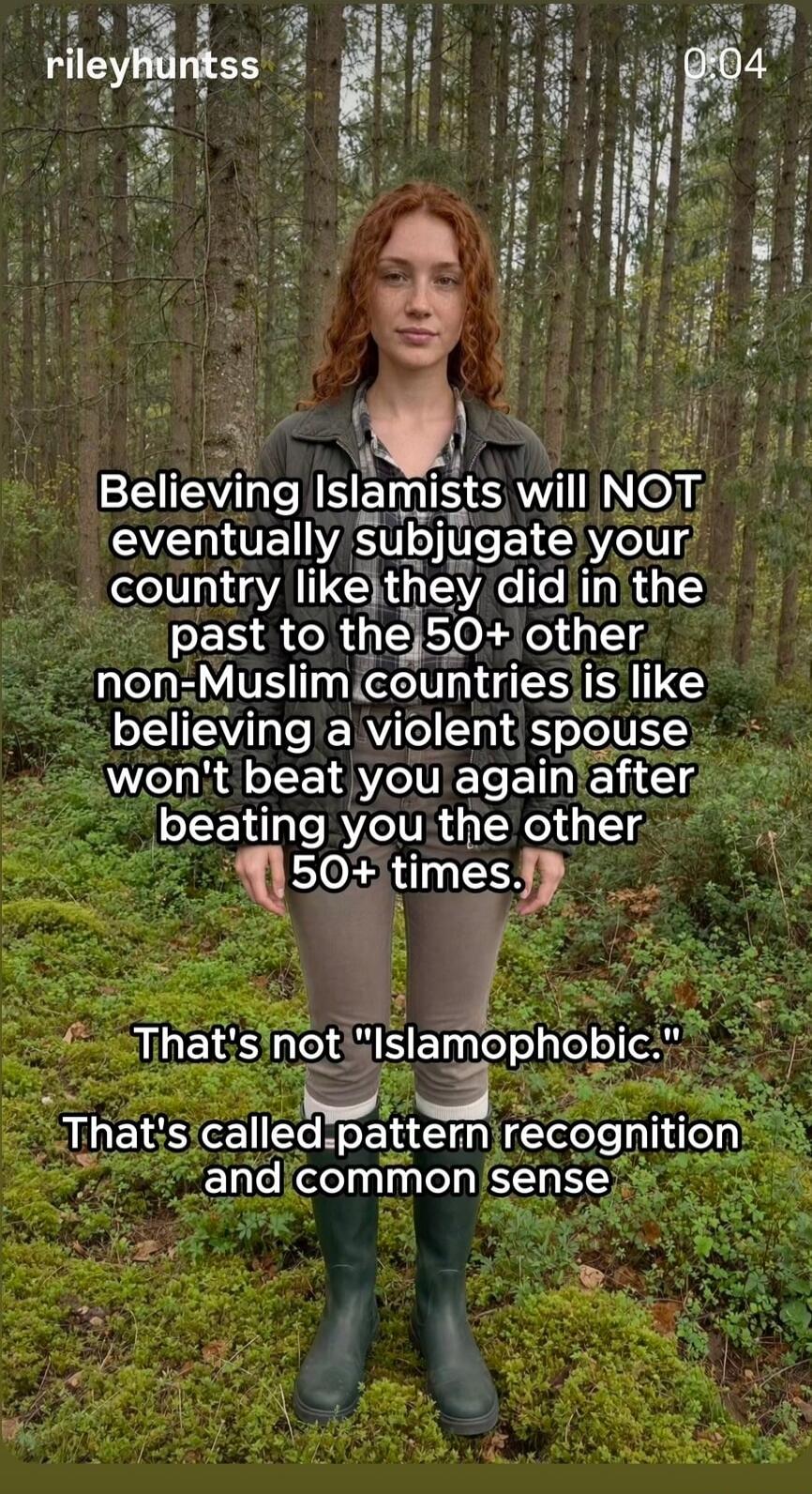 Believing Islamists will NOT eventually subjugate your country like they did in the past to the 50+ other non-Muslim countries is like believing a violent spouse won't beat you again after beating you the other 50+ times. That's not 