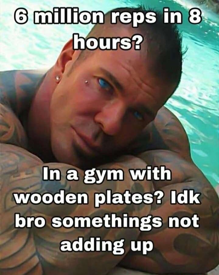 millionreps in 8 Inja gym with wooden plates Idk bro somethings not EC T F HTT4