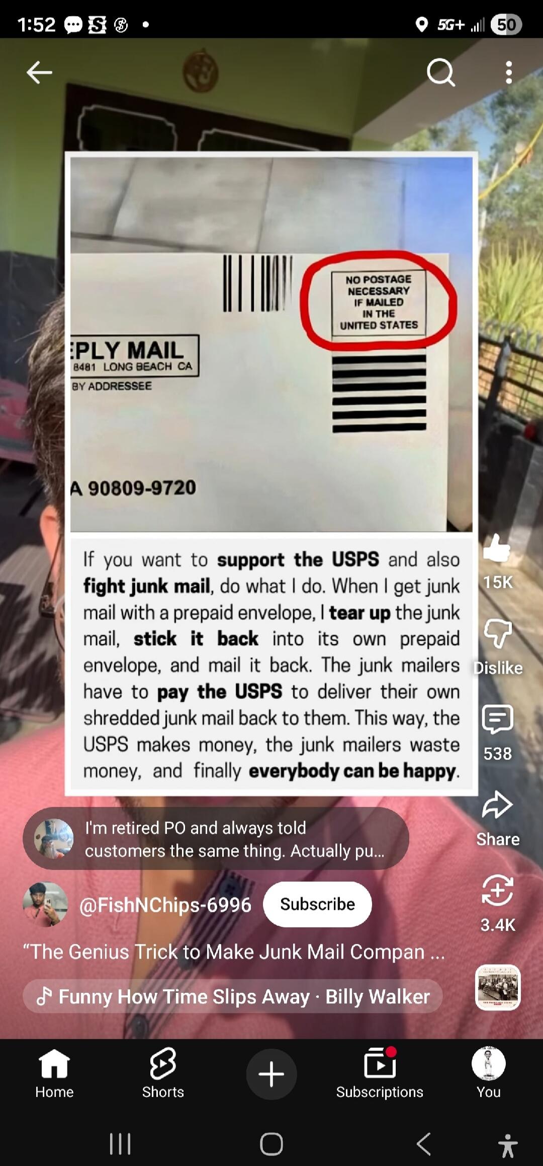 NO POSTAGE NECESSARY IF MAILED IN THE UNITED STATES. REPLY MAIL 8481 LONG BEACH CA BY ADDRESSEE A 90809-9720. If you want to support the USPS and also fight junk mail, do what I do. When I get junk mail with a prepaid envelope, I tear up the junk mail, stick it back into its own prepaid envelope, and mail it back. The junk mailers have to pay the U