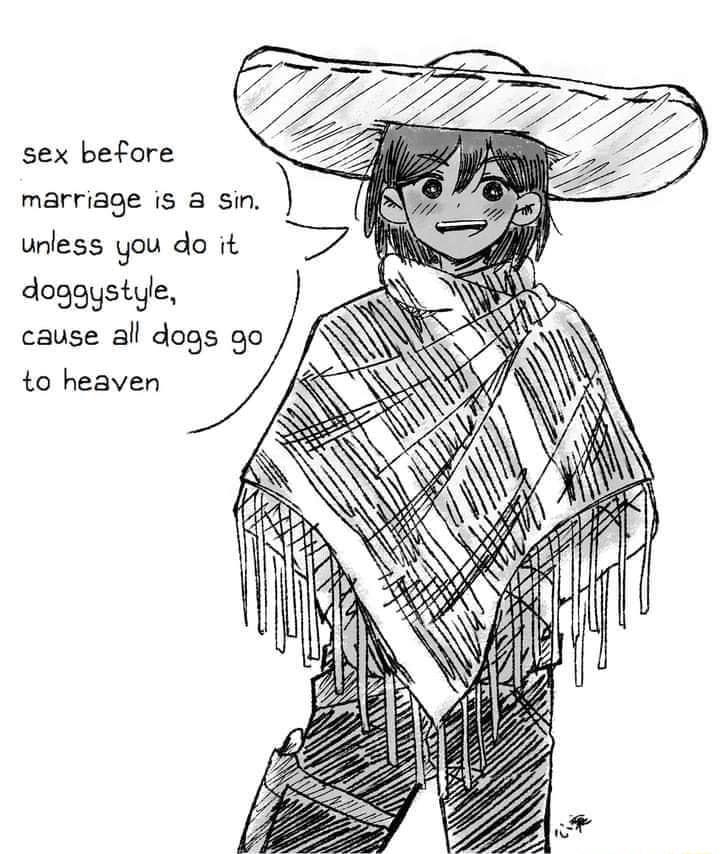 sex before marriage is a8 sin unless you do it doggystgle cause all dogs go to heaven