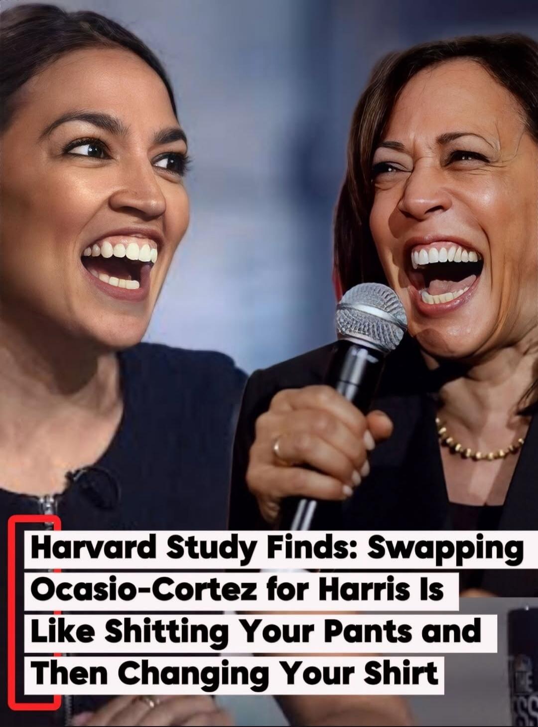 Harvard Study Finds: Swapping Ocasio-Cortez for Harris Is Like Shitting Your Pants and Then Changing Your Shirt