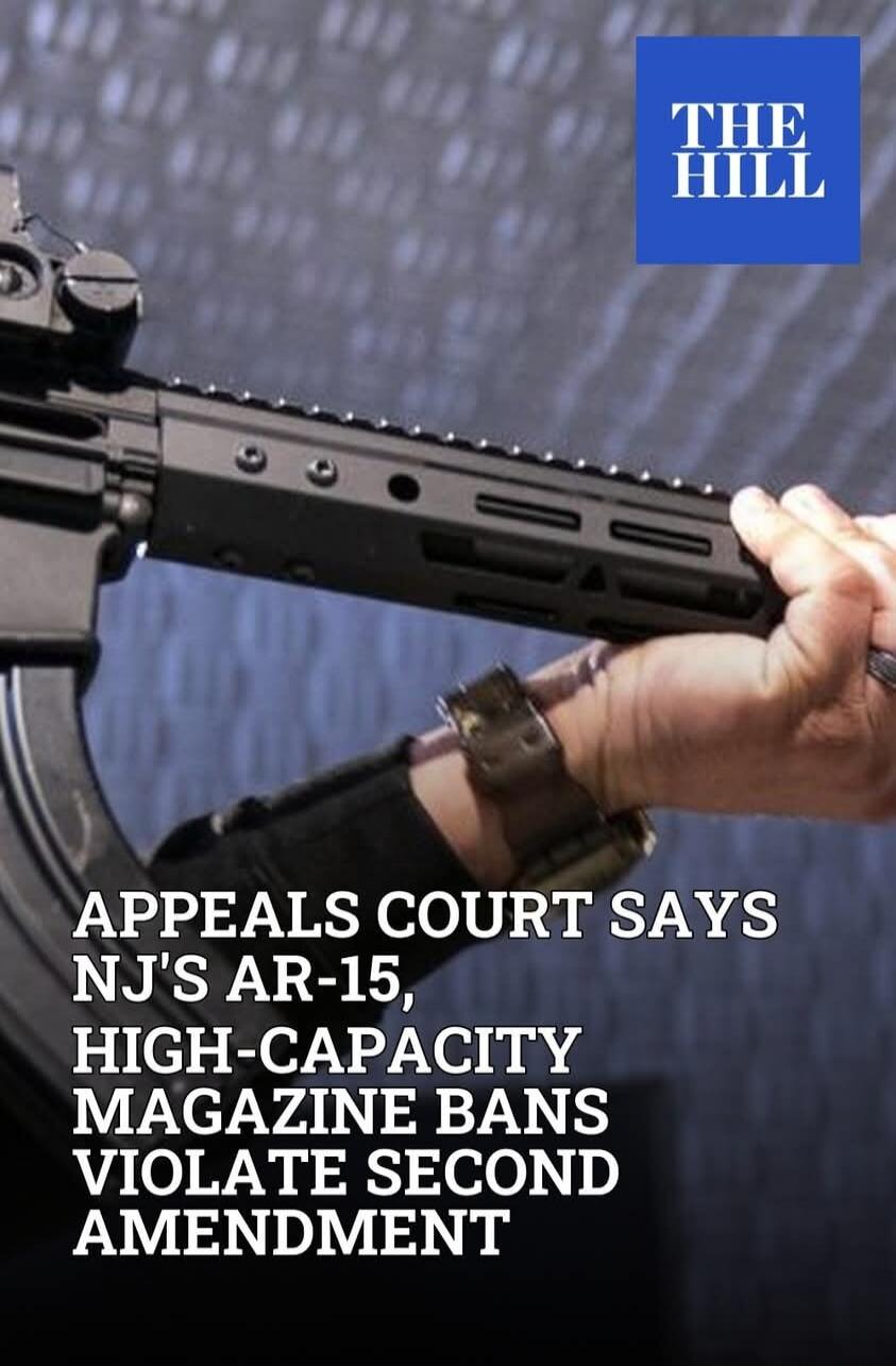 THE HILL APPEALS COURT SAYS NJ'S AR-15, HIGH-CAPACITY MAGAZINE BANS VIOLATE SECOND AMENDMENT