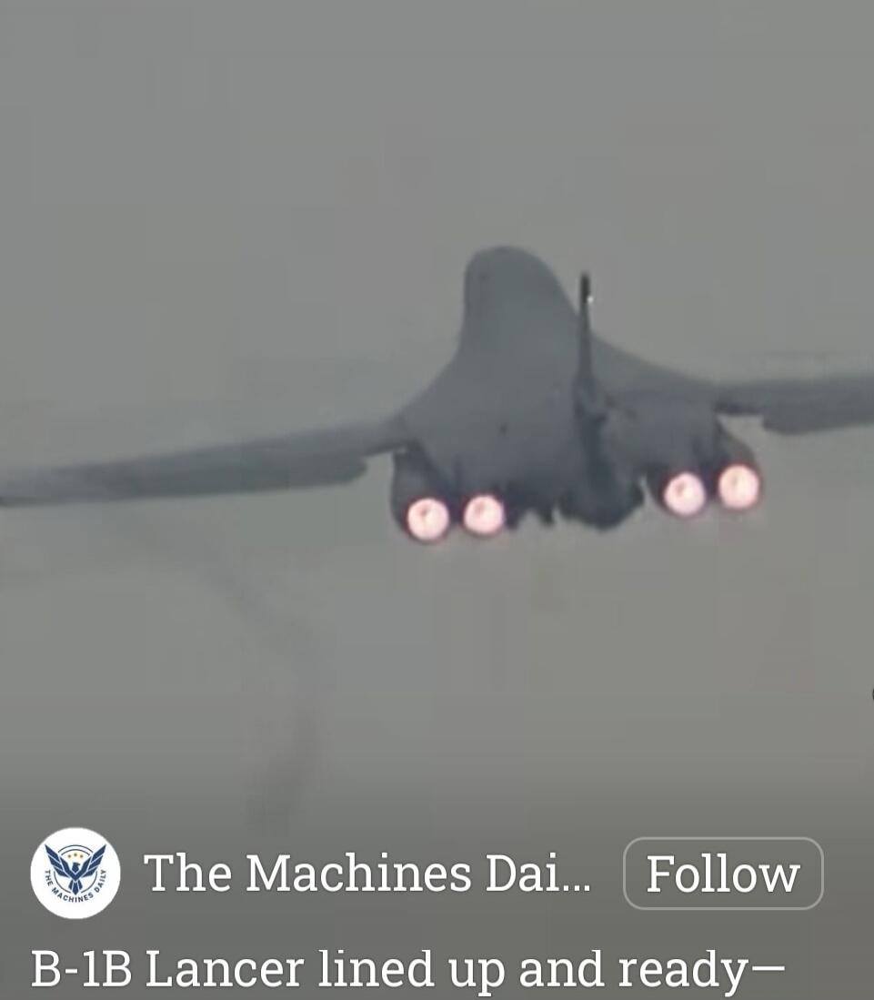 The Machines Dai... Follow\nB-1B Lancer lined up and ready—