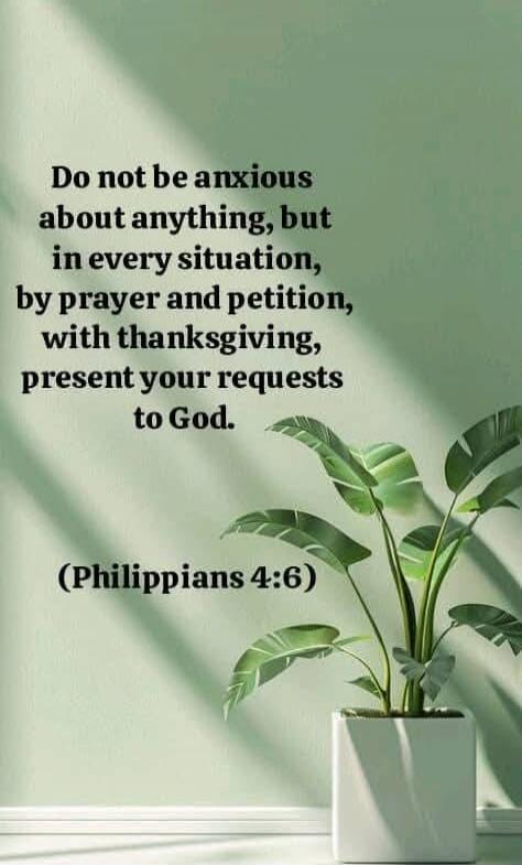 Do not be anxious about anything, but in every situation, by prayer and petition, with thanksgiving, present your requests to God. (Philippians 4:6)