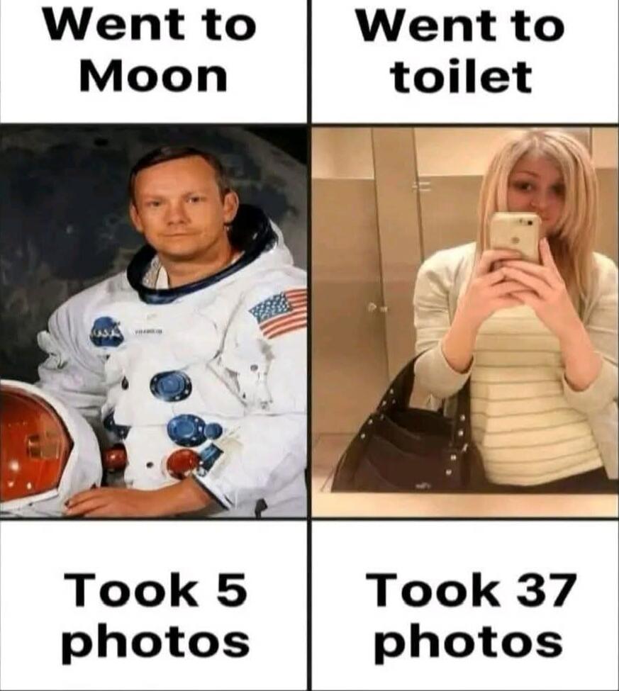 Went to Moon
Went to toilet
Took 5 photos
Took 37 photos