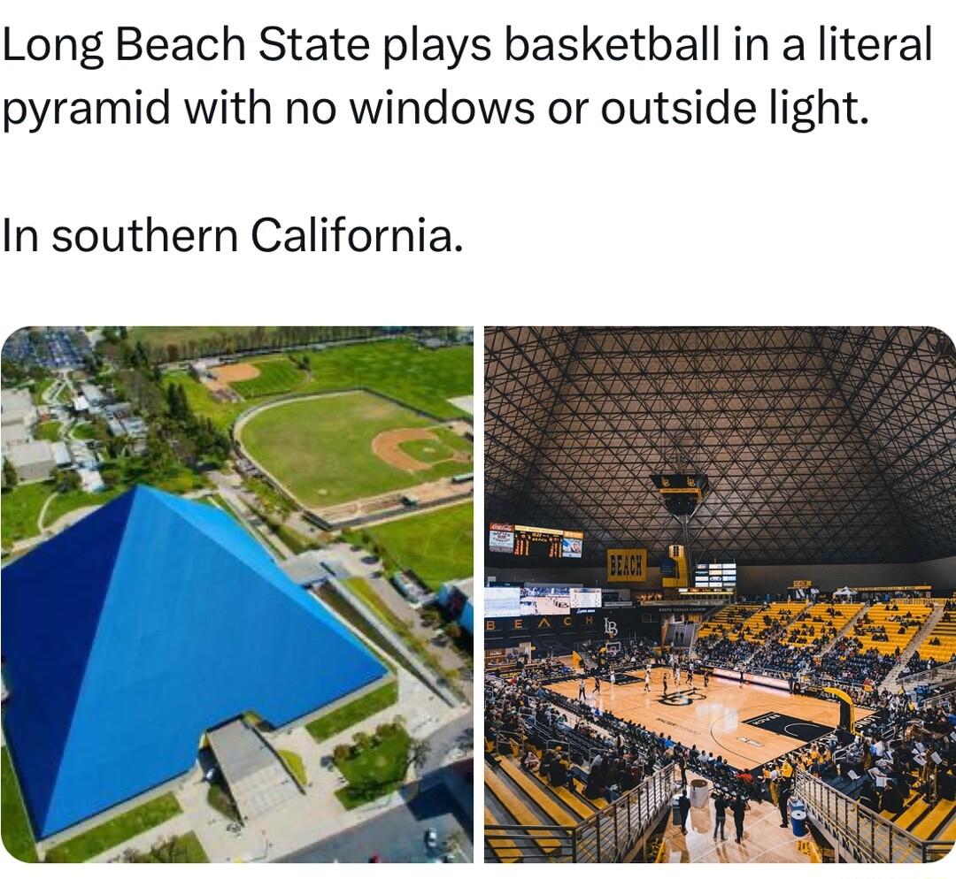 Long Beach State plays basketball in a literal pyramid with no windows or outside light In southern California