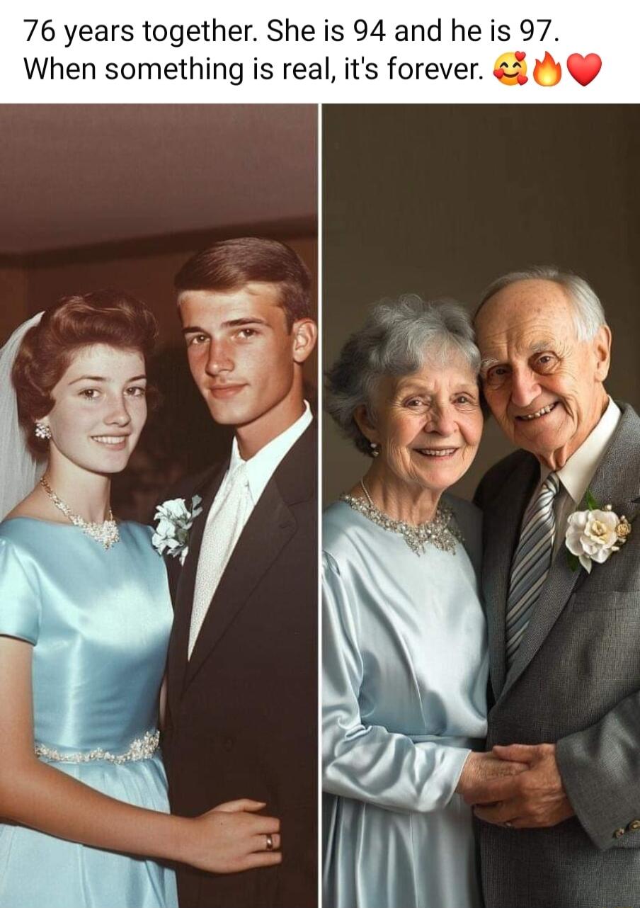 76 years together She is 94 and he is 97 When something is real its forever t