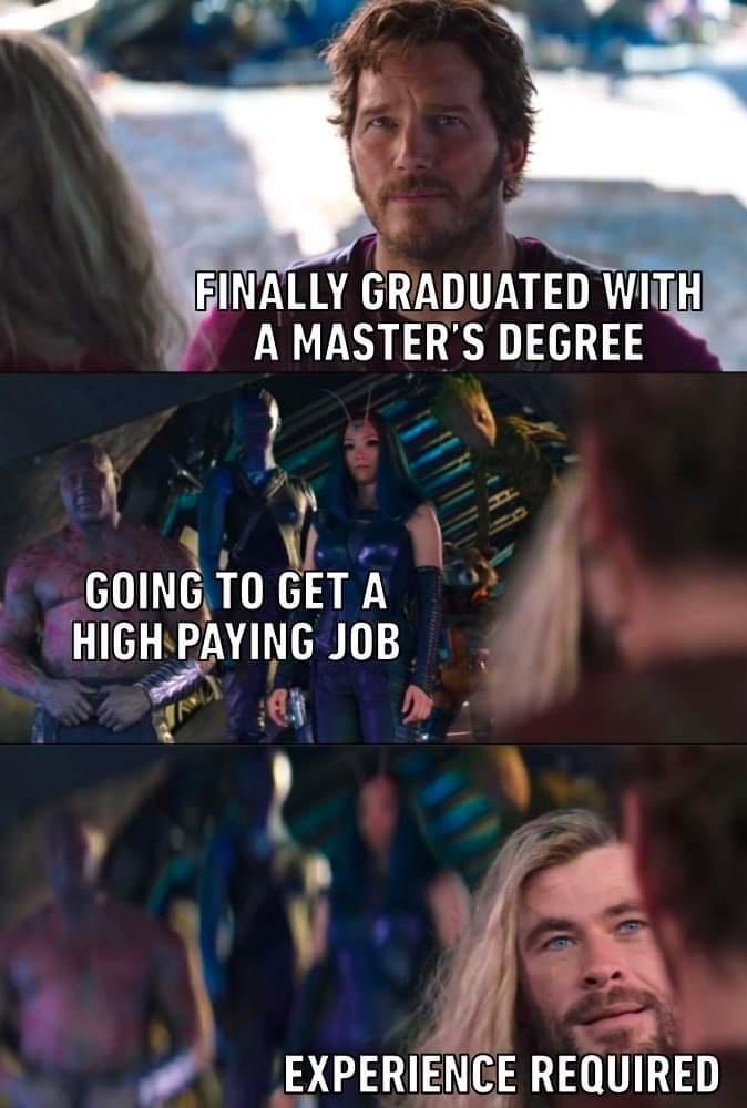 EINALLY RADUATED WITH A MASTERS DEGREE g0 4 A T e _GOING TO 3 A l HIGH PAYING JjoB J P 5 1 T