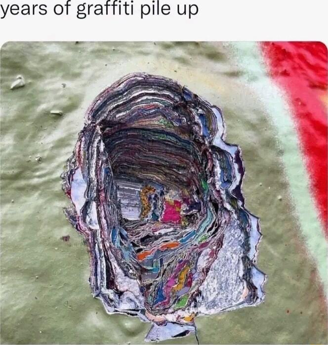 years of graffiti pile up