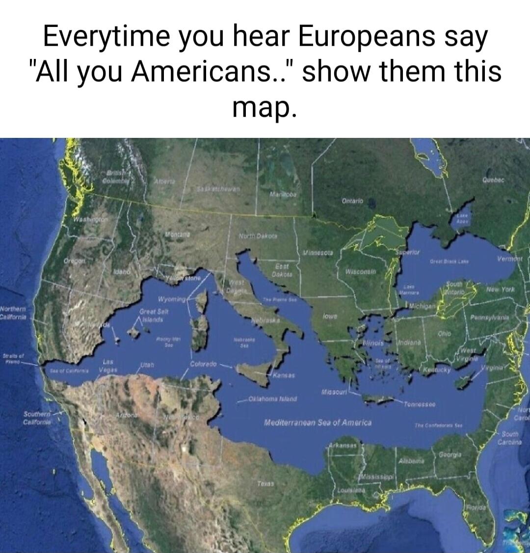 Everytime you hear Europeans say All you Americans show them this