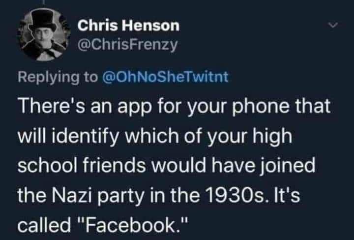 1 Chris Henson ChrisFrenzy Replying to OhNoSheTwitnt L CICEEE T o R eIYeIUIealea R g E 1 W NTe ETat 1A allel s el e U l gl e o Yol plolo Riglale SRNYe10 o Mo F VN el g 1To the Nazi party in the 1930s Its for Yo Jiad 5 TelTo oo