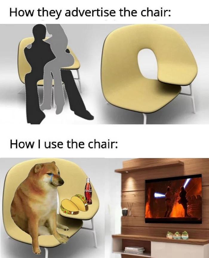 How they advertise the chair