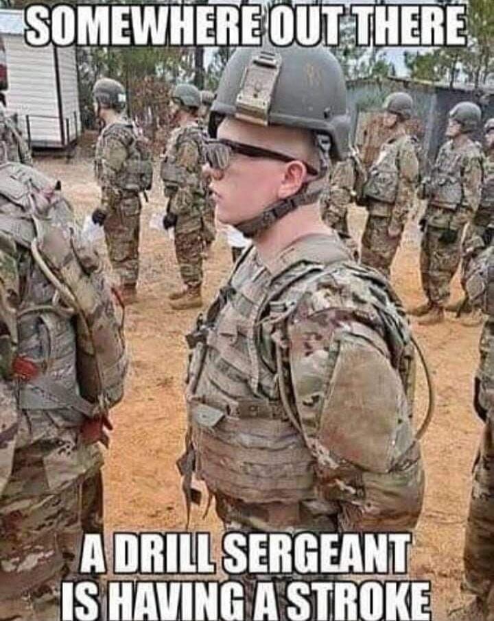 SOMEWHERE OUT THERE A DRILL SERGEANT IS HAVING A STROKE
