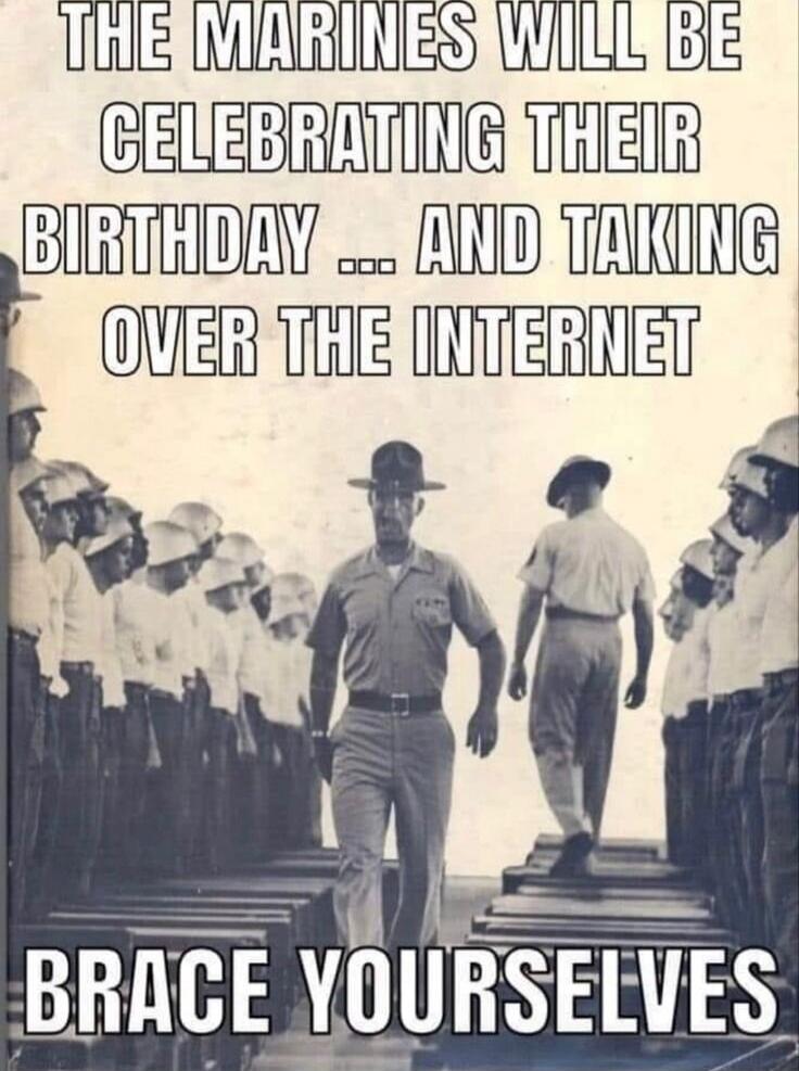 THE MARINES WILL BE CELEBRATING THEIR BIRTHDAY ... AND TAKING OVER THE INTERNET
BRACE YOURSELVES