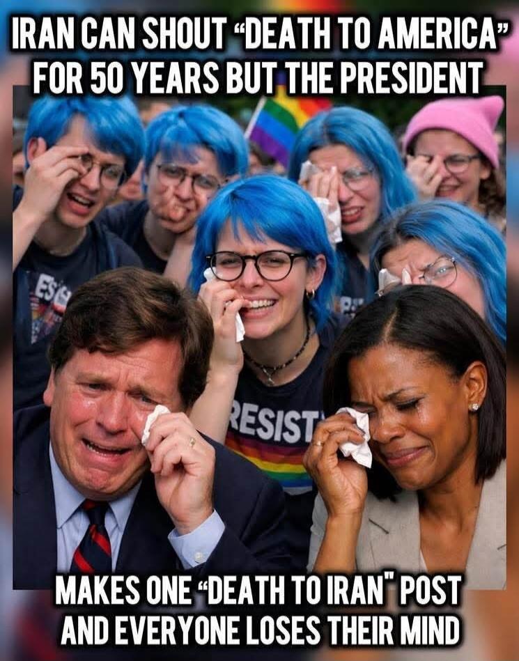 IRAN CAN SHOUT “DEATH TO AMERICA” FOR 50 YEARS BUT THE PRESIDENT MAKES ONE “DEATH TO IRAN” POST AND EVERYONE LOSES THEIR MIND