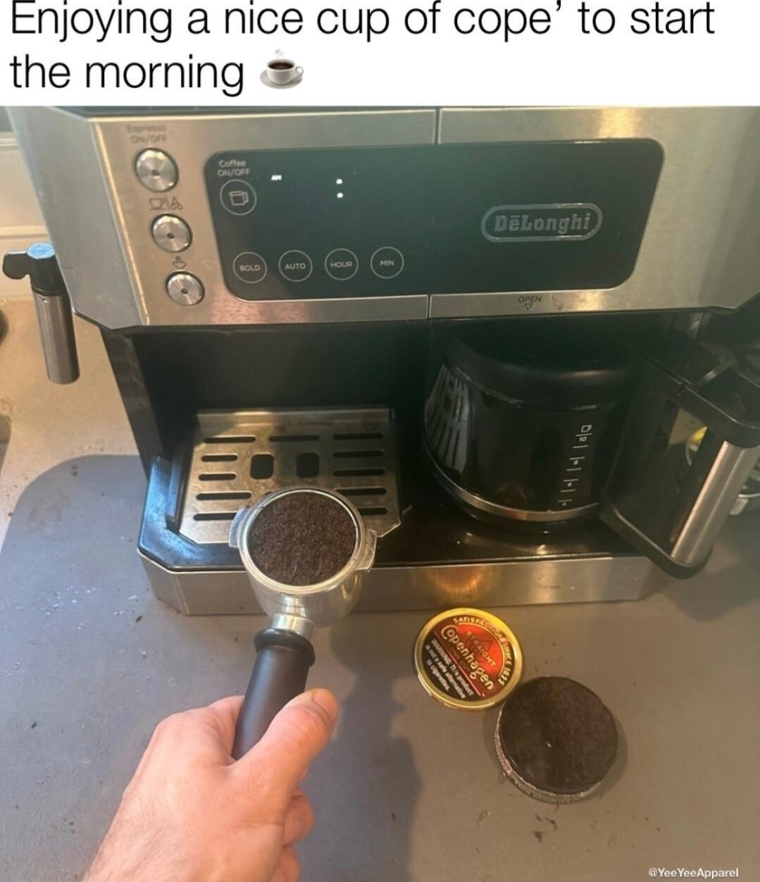 njoying a nice cup of cope to start the morning