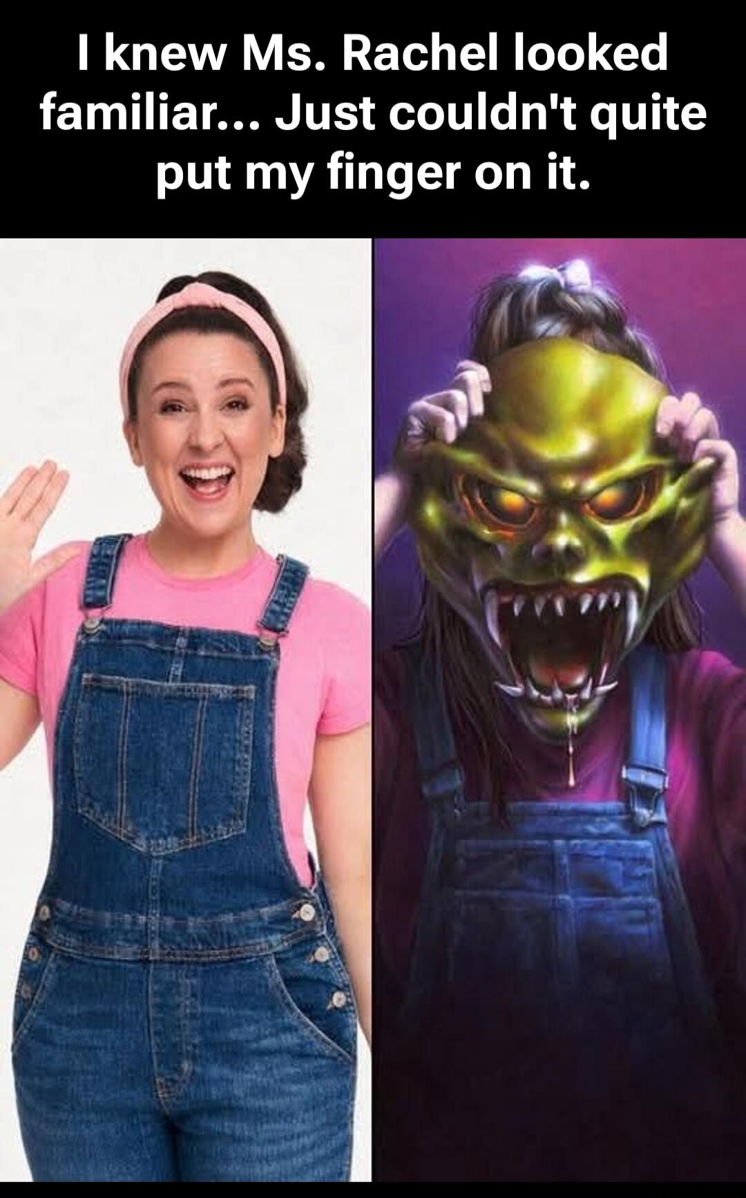I knew Ms. Rachel looked familiar... Just couldn't quite put my finger on it.