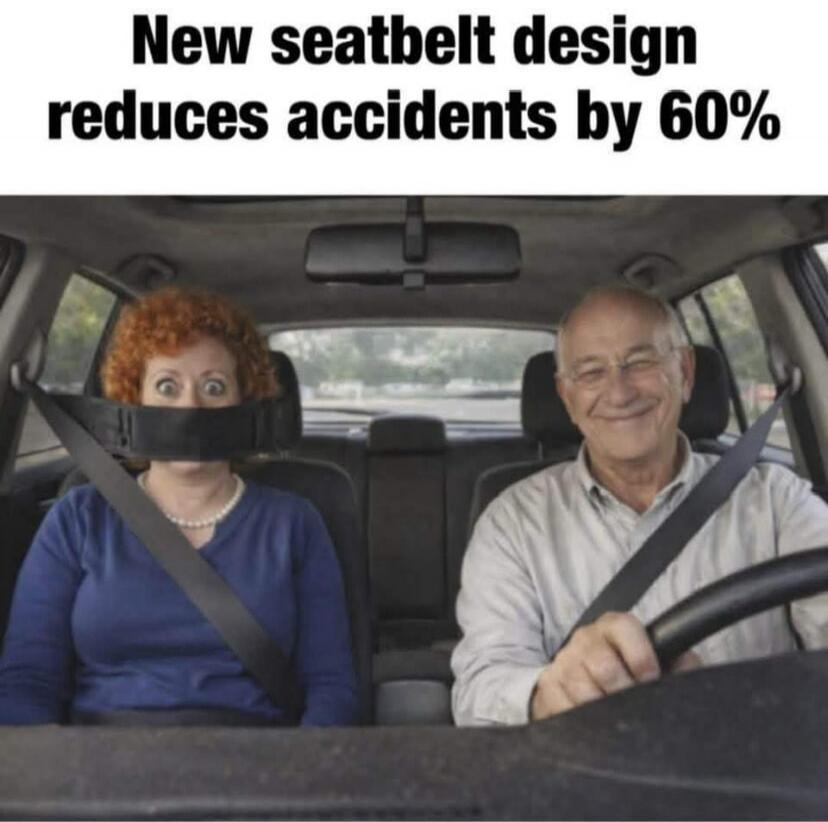 New seatbelt design reduces accidents by 60%