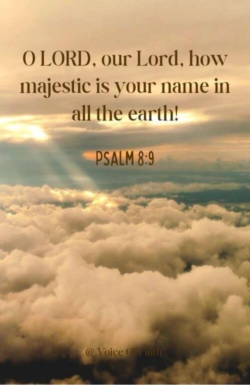O LORD, our Lord, how majestic is your name in all the earth! PSALM 8:9 @ Voice Of Faith