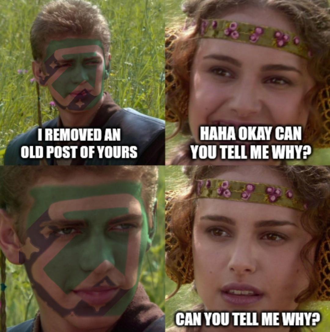 I REMOVED AN HAHA OKAY CAN OLDPOSTOFYOURS 5 YOU TELL MEWHY LURCLRITH 10 F Gl