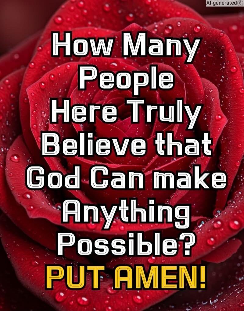 How Many People Here Truly Believe that God Can make Anything Possible? PUT AMEN!