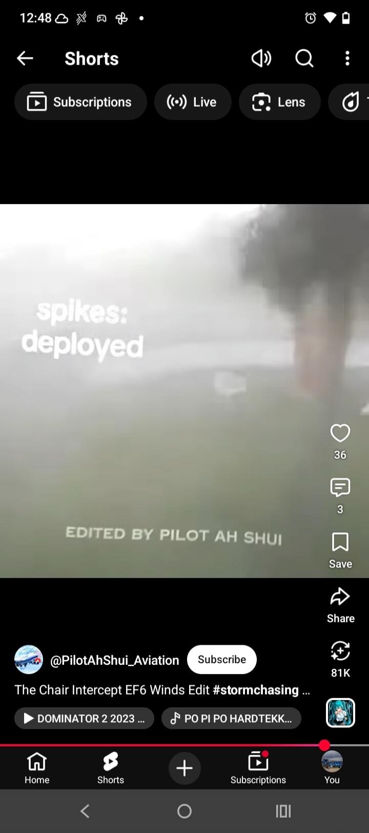 Spikes: deployed. Edited by Pilot Ah Shui. The Chair Intercept EF6 Winds Edit. Storm chasing.