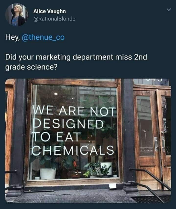 4 Alice Vaughn M 1 OREVTNE T AU ERITER Did your marketing department miss 2nd grade science ESIGNEQ O EAT HEMleLs