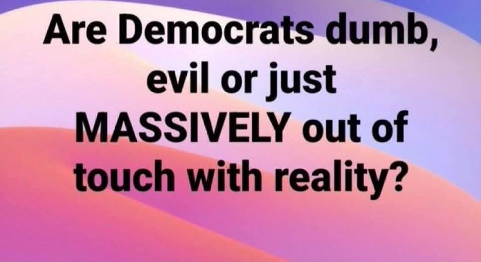Are Democrats dumb, evil or just MASSIVELY out of touch with reality?