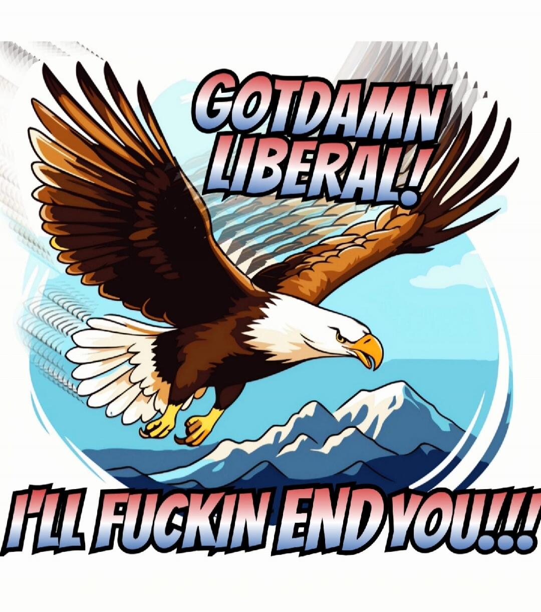 GOTDAMN LIBERAL! I'LL FUCKIN END YOU!!!