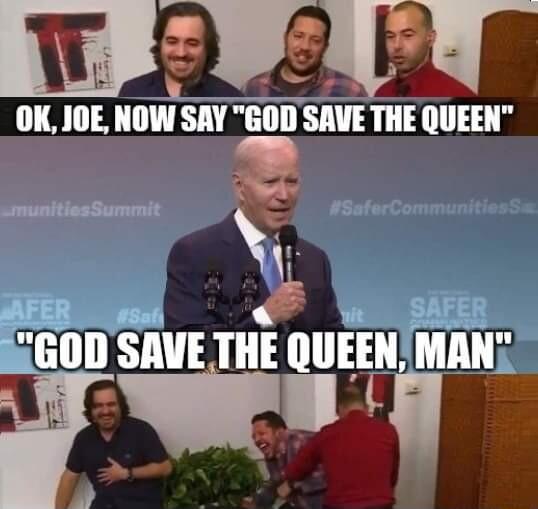 OK JOE NOW SAY GOD SAVE THE QUEEN munitiesSummit AFER gsaf SR AT EEEH il sy