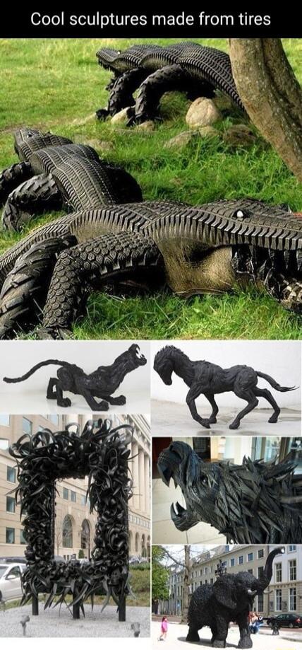 Cool sculptures made from tires