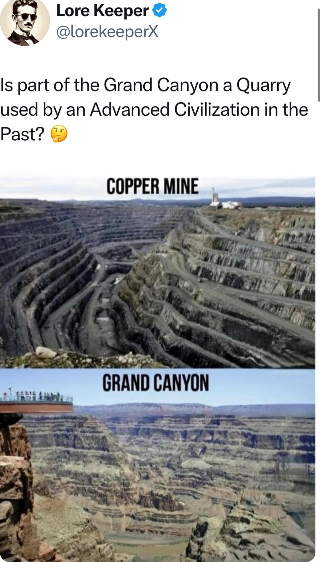 Lore Keeper lorekeeperX s part of the Grand Canyon a Quarry used by an Advanced Civilization in the Past GOPPER MINE