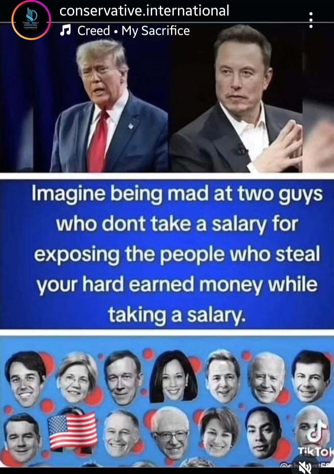 conservativeinternational 11 Creed My Sacrifice o I ETe NI le N ETe TR Ao Xe NV who dont take a salary for Sl sTe R s N oTTe ol SRV RS CCE 1 AV IV s 16 W1 Te g g TeTy FEAVATIY 11 2Y L EEREIELY