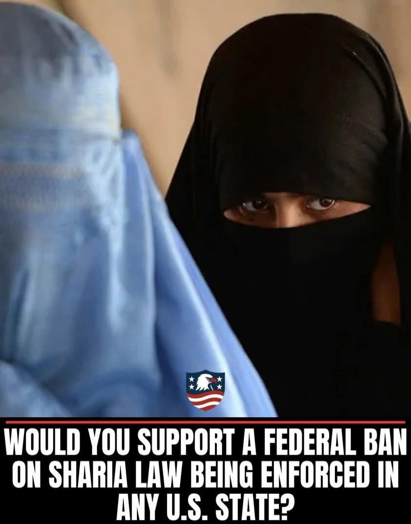 WOULD YOU SUPPORT A FEDERAL BAN ON SHARIA LAW BEING ENFORCED IN ANY U.S. STATE?