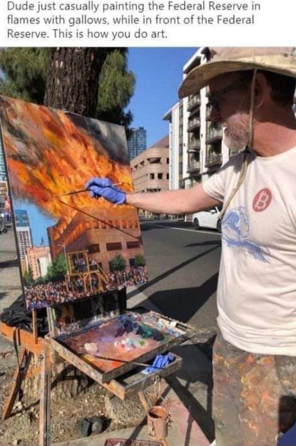 Dude just ally painting the Fe flames with gallows while in front of the F e This is how you do art
