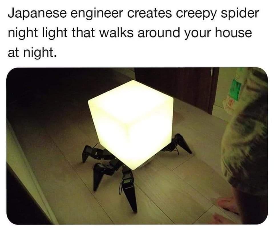 Yup That Exists yupthatexists Japanese engineer creates creepy spider night light that walks around your house at night