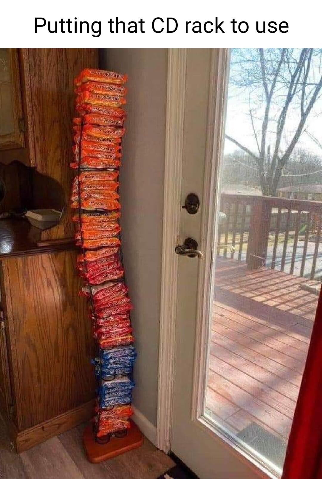 Putting that CD rack to use