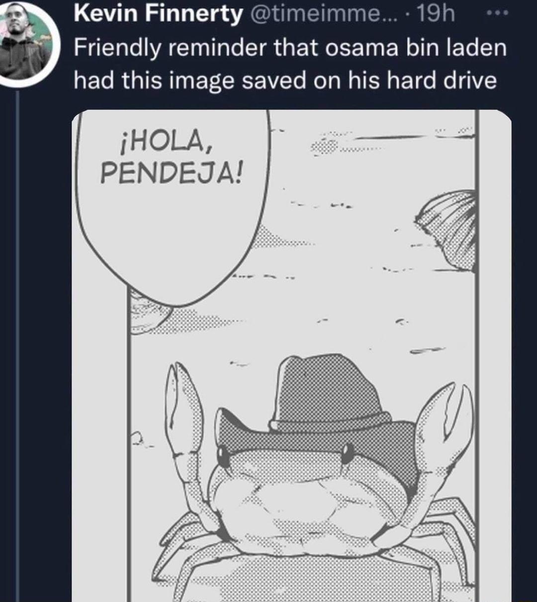 Kevin Finnerty timeimme 19 Friendly reminder that osama bin laden ET RGN E CREETe ROl N R e e 1 jHOLA PENDEJA