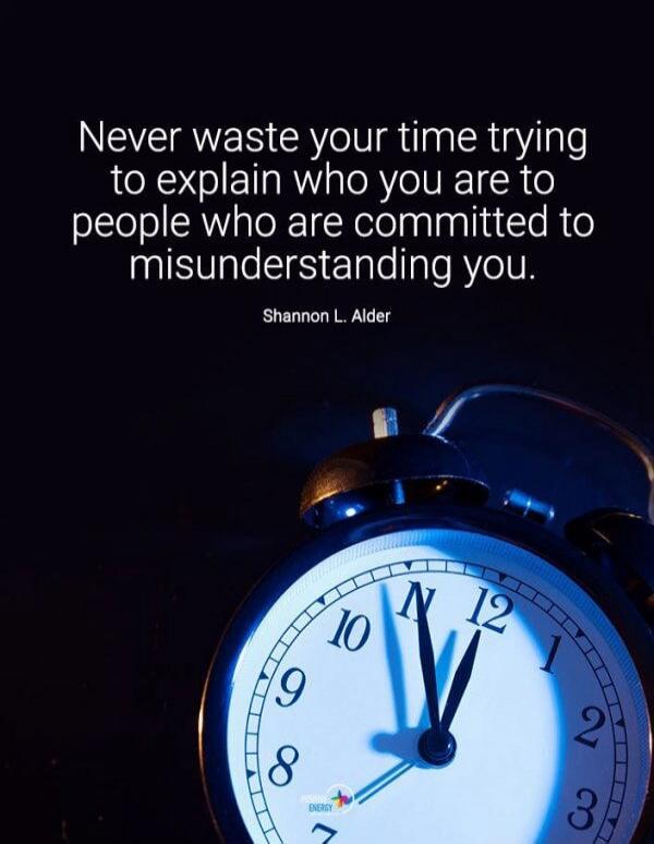 Never waste your time trying to explain who you are to people who are committed to misunderstanding you. Shannon L. Alder