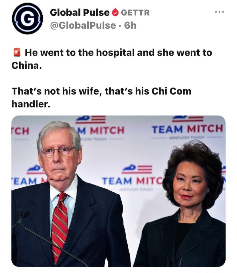 He went to the hospital and she went to China. That's not his wife, that's his Chi Com handler.
